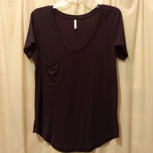 Z Supply Purple Short Sleeve Pocket Tee - Medium